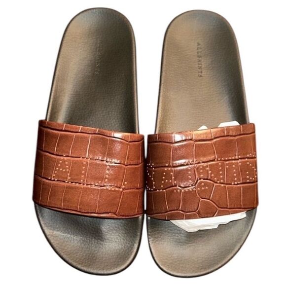 - All Saints Brown Slide Leather
Slides(Size 39) - Picture 8 of 9